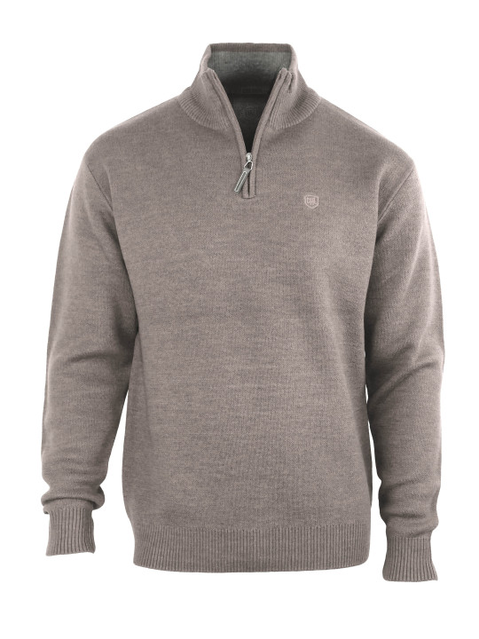 Pull col montant zippé CHALLENGER PYLONE4 – Marron élégant