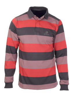 Polo homme brun brique rayé chic – RADIO1