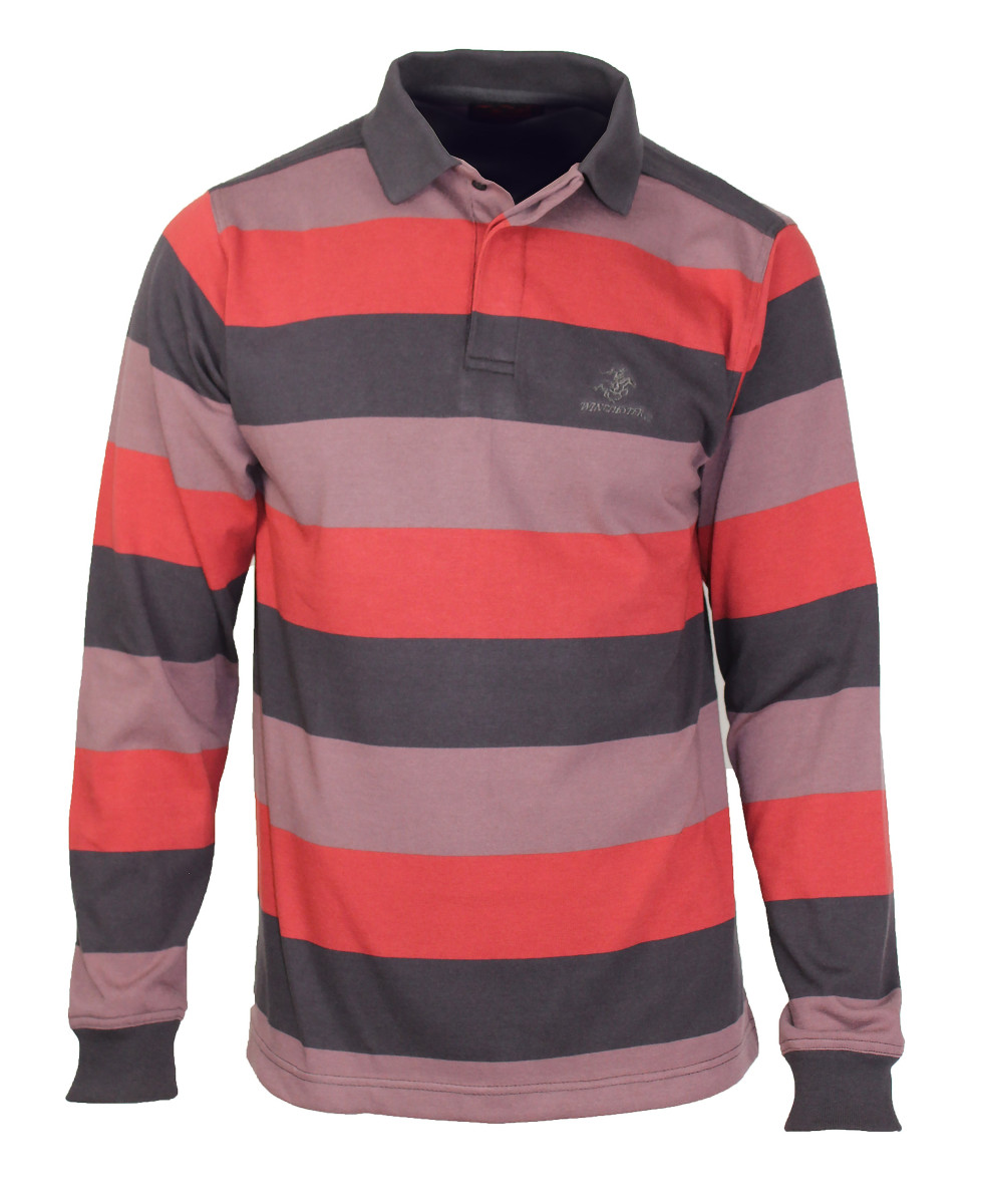 Polo homme brun brique rayé chic – RADIO1