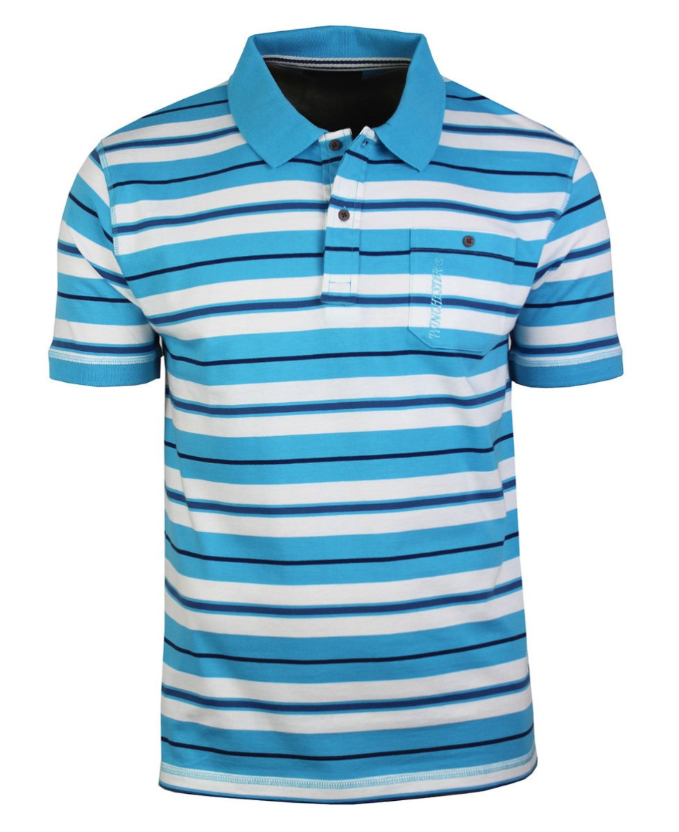 Polo homme bleu coton élégant pratique – RAINBOW2
