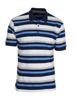 Polo homme bleu coton rayé chic – RALPH1