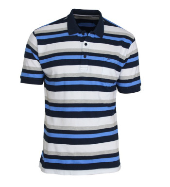 Polo homme bleu coton rayé chic – RALPH1