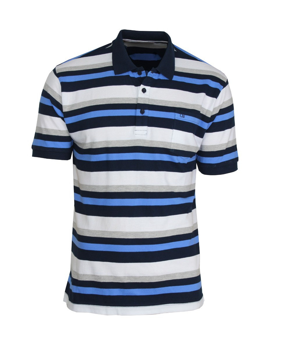 Polo homme bleu coton rayé chic – RALPH1