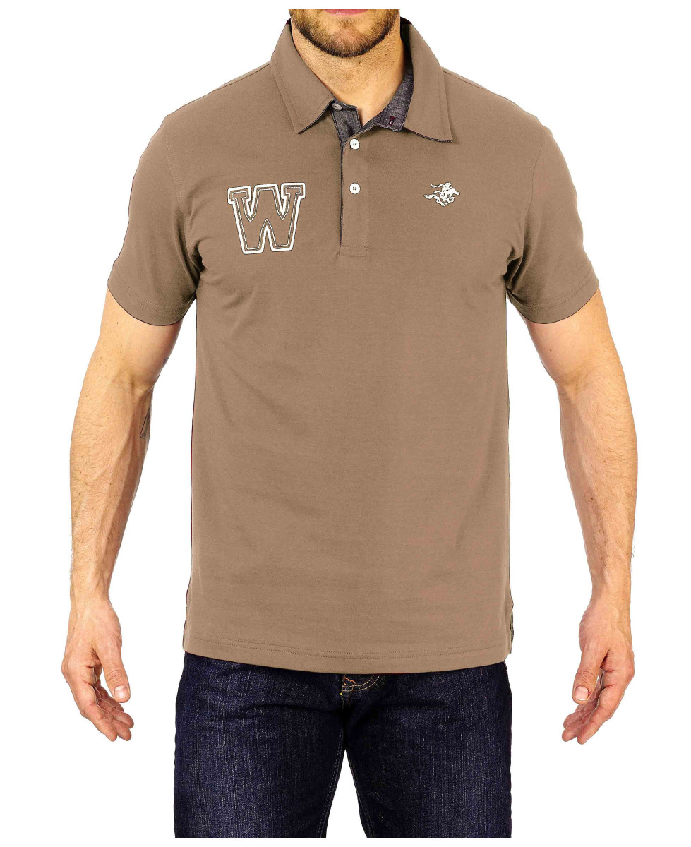 Polo homme beige coton chic chambray – RIDER3