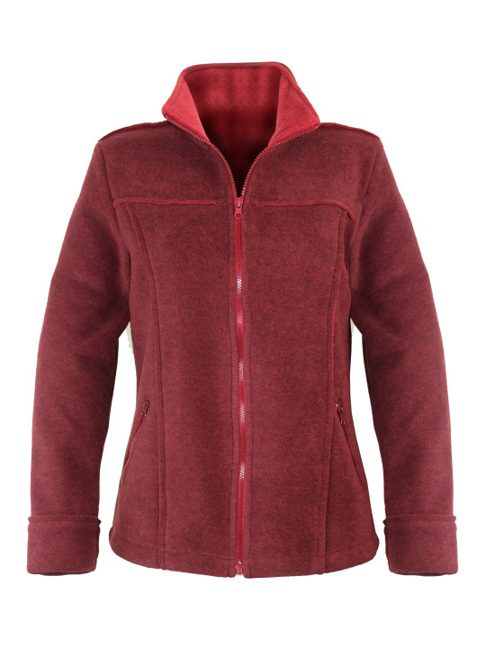 Veste zippée femme bordeaux – Chaleur, col montant, poches
