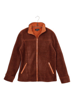 Veste zippée marron/orange femme – Chaleur, style, poches