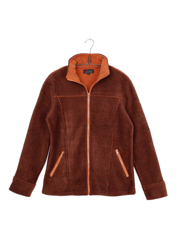 Veste zippée marron/orange femme – Chaleur, style, poches