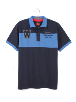 Polo homme marine coton chic contrasté – ROADSTER1