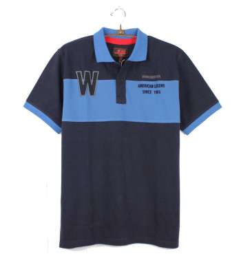 Polo homme marine coton chic contrasté – ROADSTER1