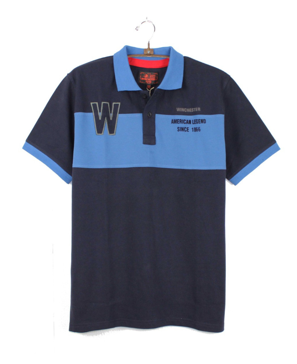 Polo homme marine coton chic contrasté – ROADSTER1