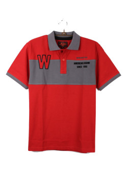 Polo homme rouge coton chic contrasté – ROADSTER2