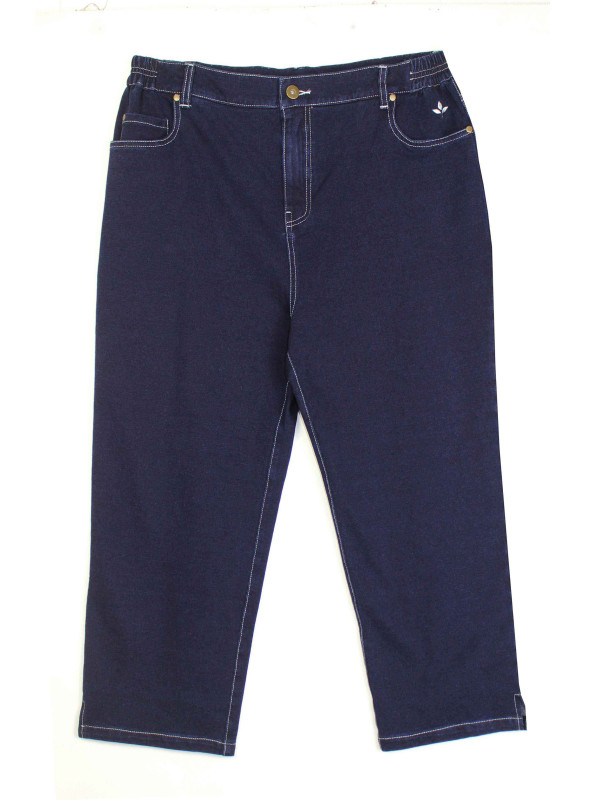 Pantacourt femme SALTO1 ultra stretch bleu denim