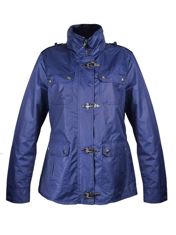 Veste coupe-vent femme marine – Imperméable, poches, capuche