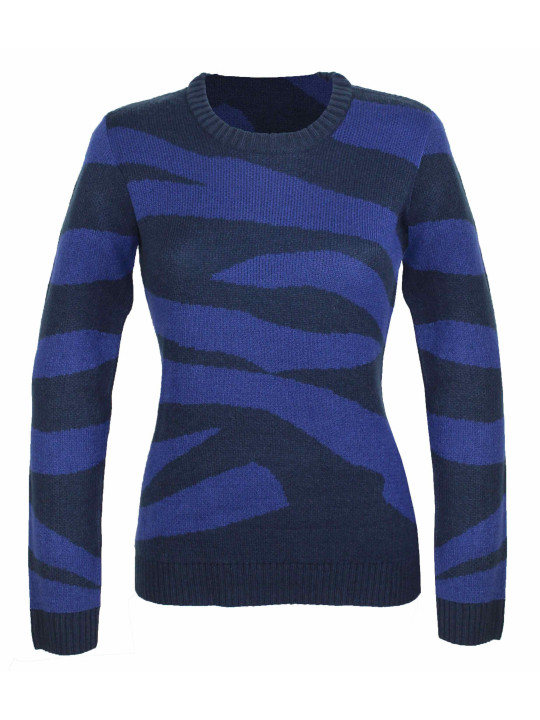 Pull camouflage bleu femme SAVANA3 – Jacquard tendance