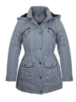 Manteau femme gris microfibre – Douillet, capuche mouton, stylé