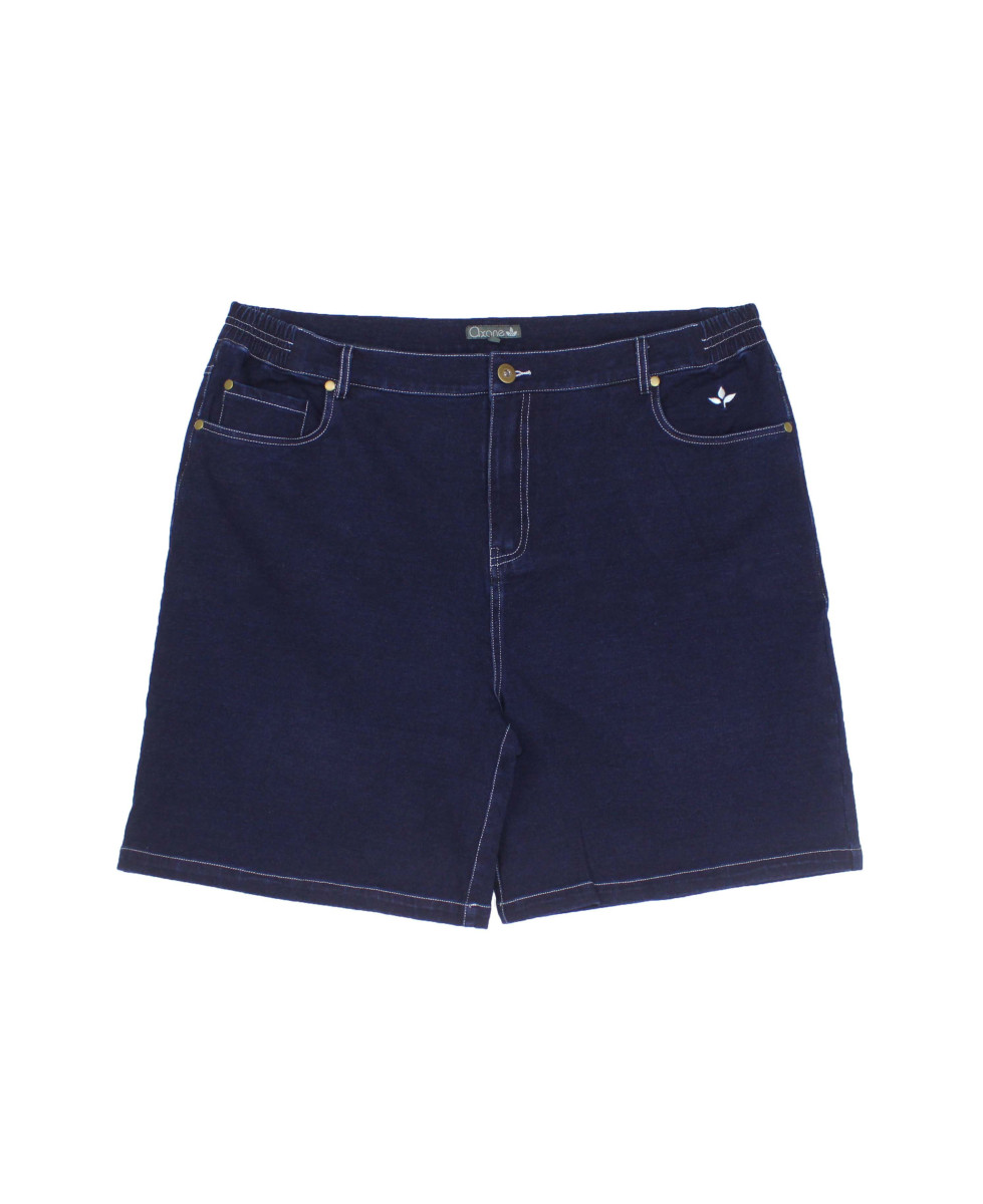 Short bleu denim SAXO1 femme – Ultra stretch, taille élastique