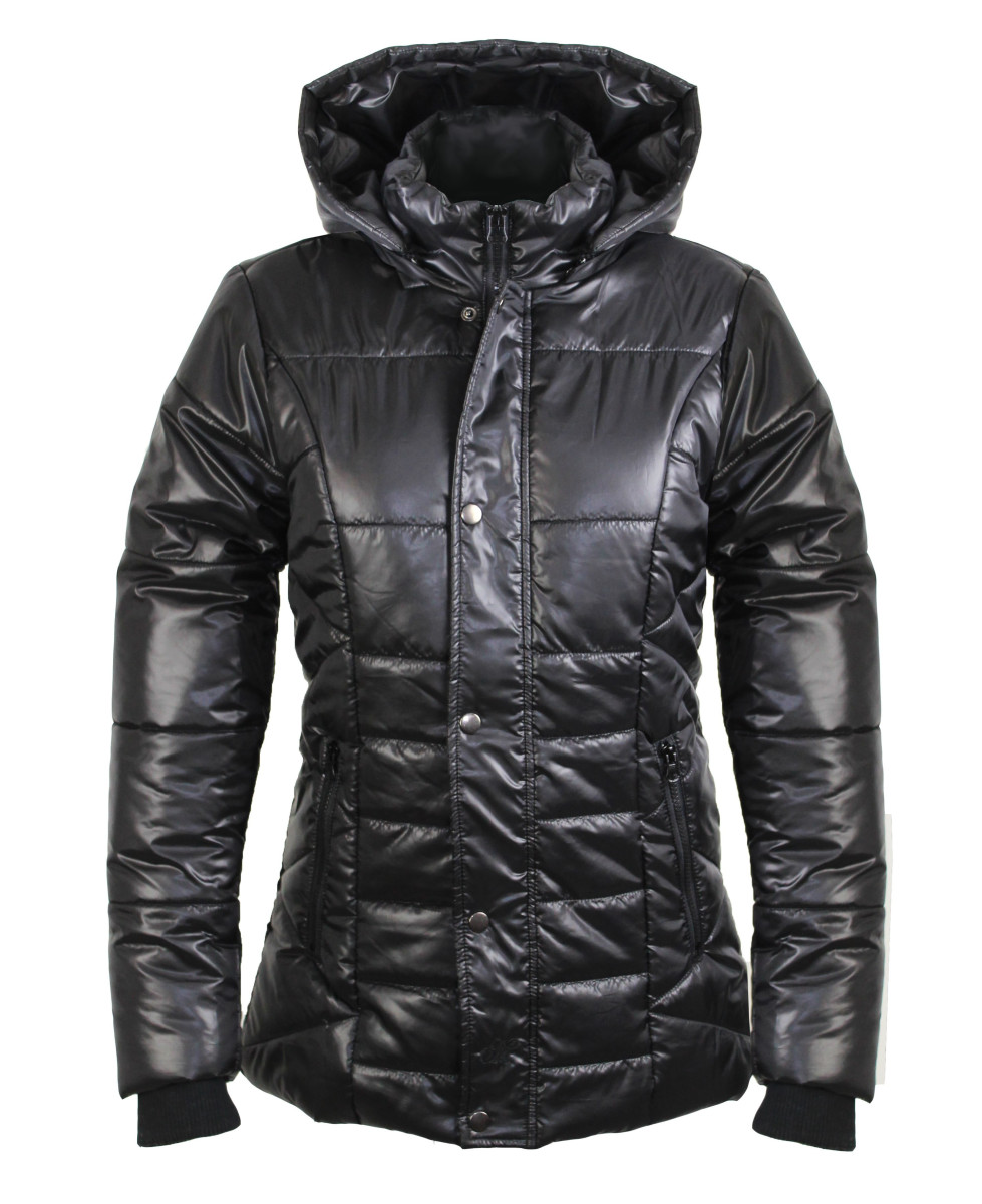 Blouson matelassé noir femme – Doudoune, capuche amovible