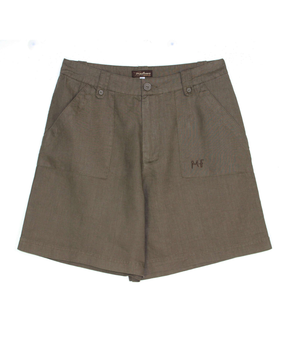 Short femme lin avocat SE1176A – Coupe ajustée élégante