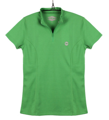 Polo femme vert zipper – Manches courtes mode polyester