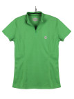 Polo femme vert zipper – Manches courtes mode polyester