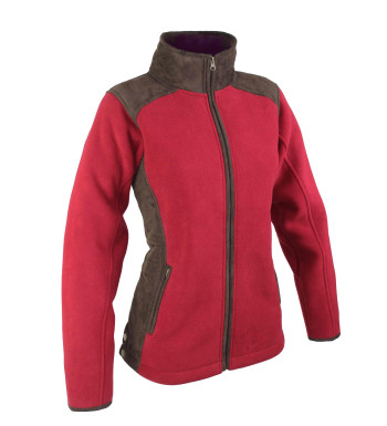 Veste polaire mouton femme rouge/marron – Chaleur et style