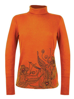 Tee-shirt orange SH1005O col roulé sérigraphie coton lycra