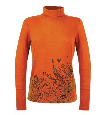 Tee-shirt orange SH1005O col roulé sérigraphie coton lycra