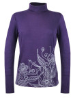 Tee-shirt violet SH1005V col roulé sérigraphie coton lycra