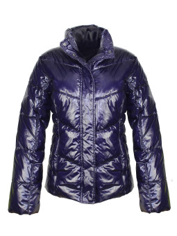 Veste matelassée violette femme – 2 poches zip, originale