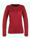Pull grande taille coton SHARON4GT carmin/rose – Détail fantaisie