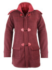 Manteau caban bordeaux femme – Maille, capuche amovible, style