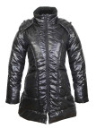 Manteau matelassé femme noir – Capuche amovible, très chaud