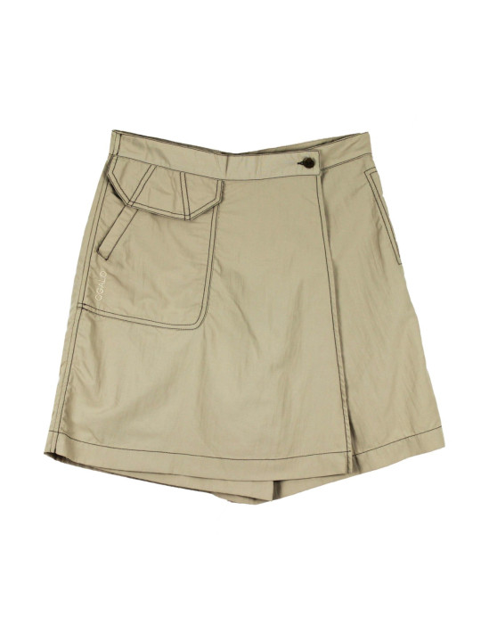 Jupe-short randonnée beige femme – Nylon, poche à rabat, confort