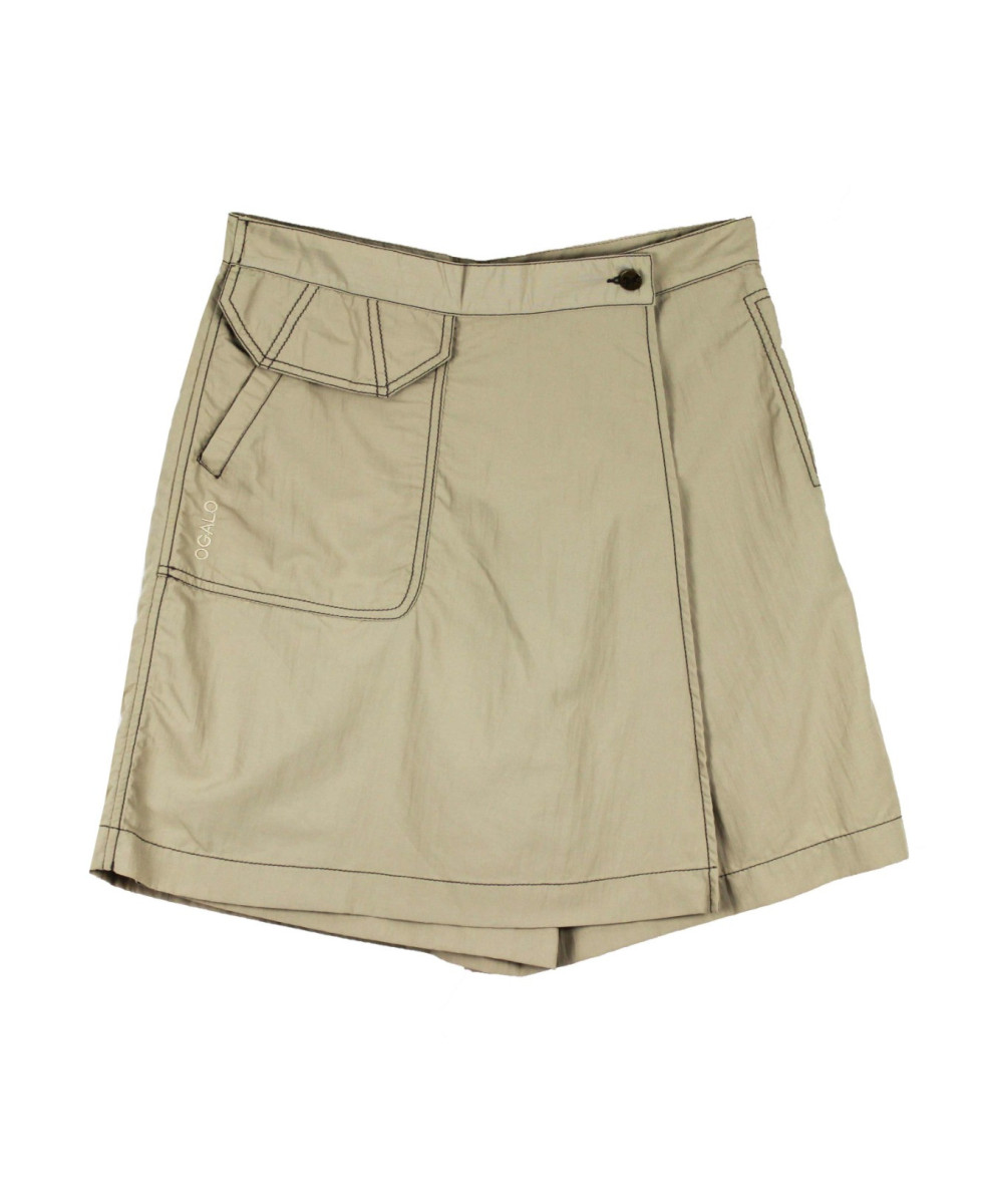 Jupe-short randonnée beige femme – Nylon, poche à rabat, confort