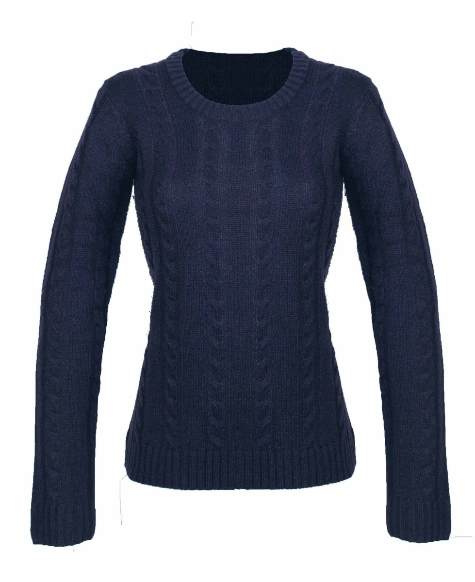 Pull torsadé marine STEVA2 femme – Laine & acrylique chic