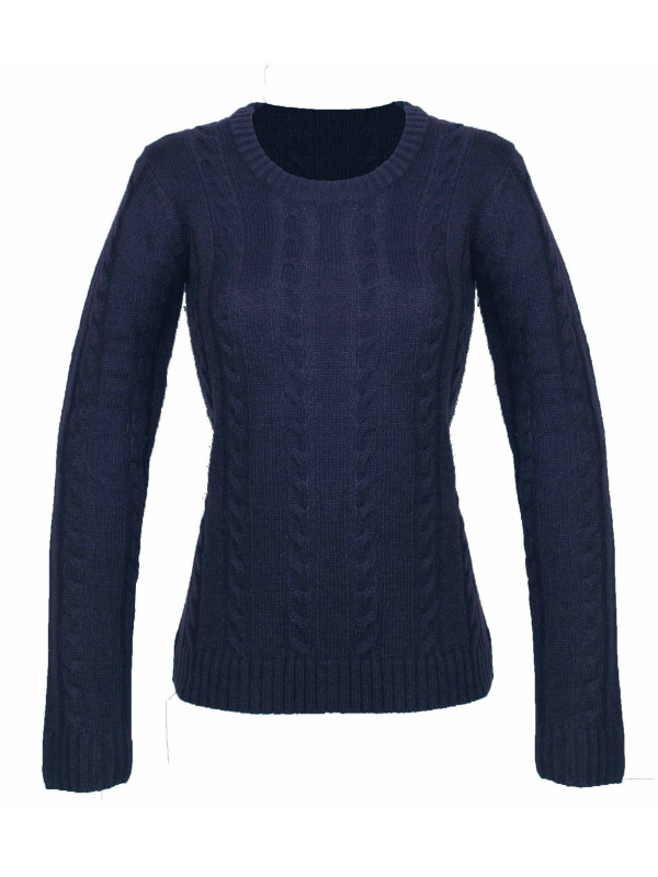 Pull torsadé marine STEVA2 femme – Laine & acrylique chic
