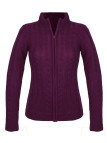 Cardigan violet SUZY1 femme – Jacquard, col montant, zippé