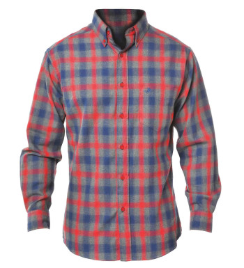 Chemise homme WINCHESTER TAPAGE2 coton gris/rouge/bleu