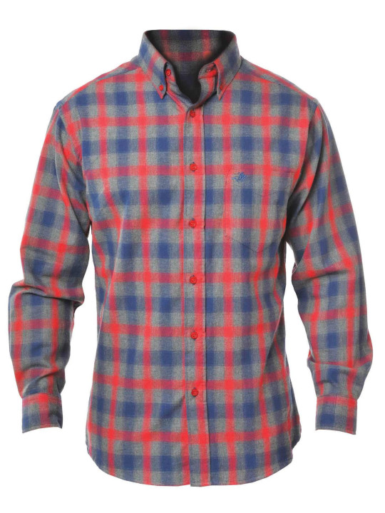 Chemise homme WINCHESTER TAPAGE2 coton gris/rouge/bleu