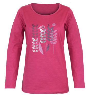 Tee-shirt femme fushia coton flammé – Sérigraphie tendance