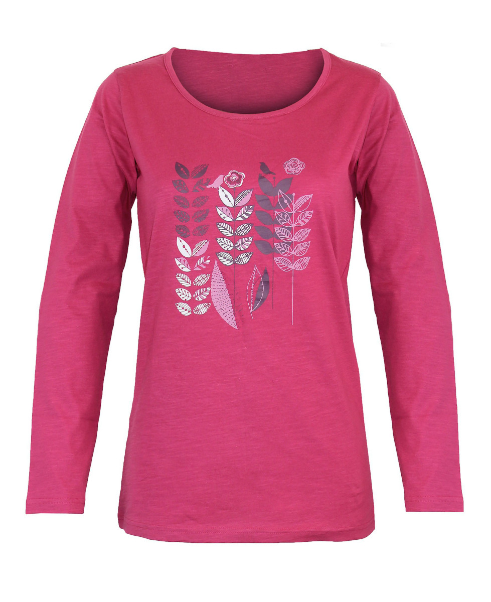 Tee-shirt femme fushia coton flammé – Sérigraphie tendance