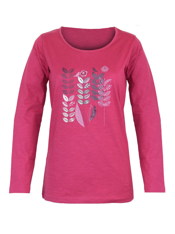 Tee-shirt femme fushia coton flammé – Sérigraphie tendance