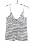 Débardeur femme rayé cache-cœur gris/blanc bretelles fines