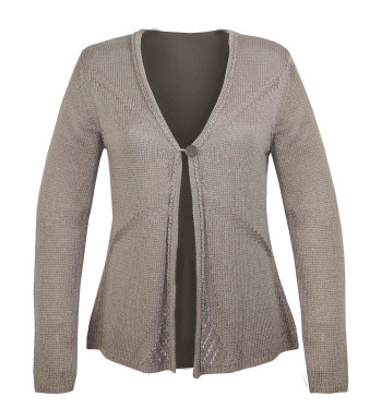 Gilet femme taupe TF398T – Manches longues, bouton unique