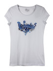 Tee-shirt blanc VALOU1 sérigraphie col rond coton femme