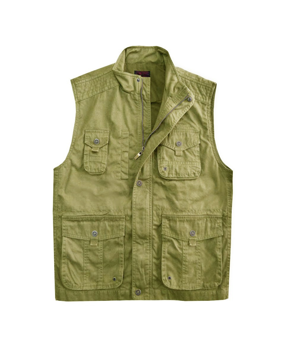 Gilet multipoches homme WINCHESTER jaune moutarde coton WE1298M