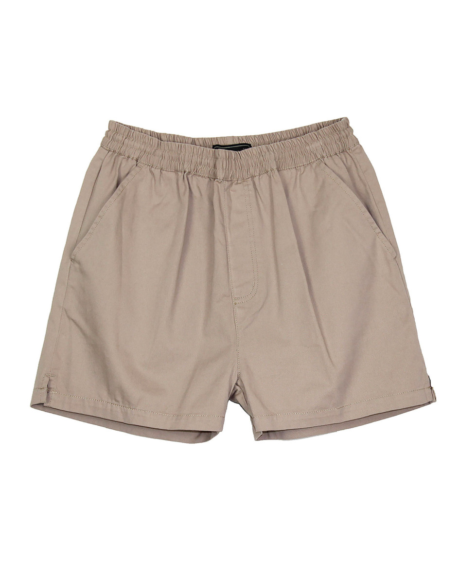 Short homme beige coton taille élastiquée – BIVOUAC1
