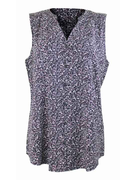 Chemisier sans manche viscose noir – Col rond facile d’entretien