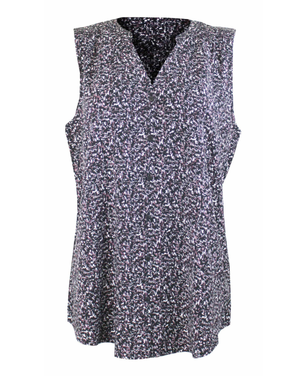 Chemisier sans manche viscose noir – Col rond facile d’entretien