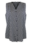 Chemisier sans manche noir/blanc femme – Viscose imprimé chic